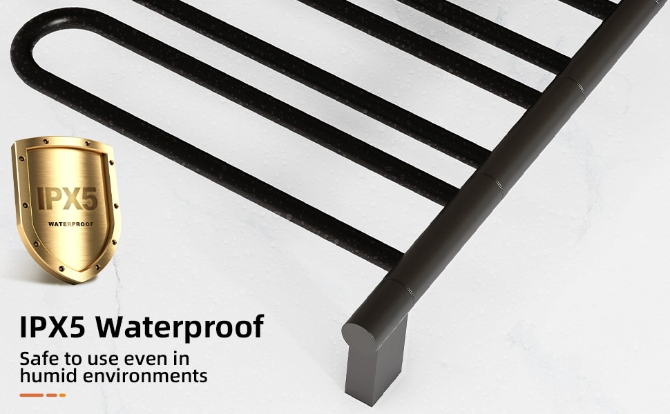 SIOYIE Electric Towel Warmer 180° Rotating Heated Towel Rack With 1-9H Timer 115℉-155℉,90W Wall-Mounted 5 Bars Electric Towel Rail, Concealed Installation,Towel Warmer For Bathroom Black_voghion.com